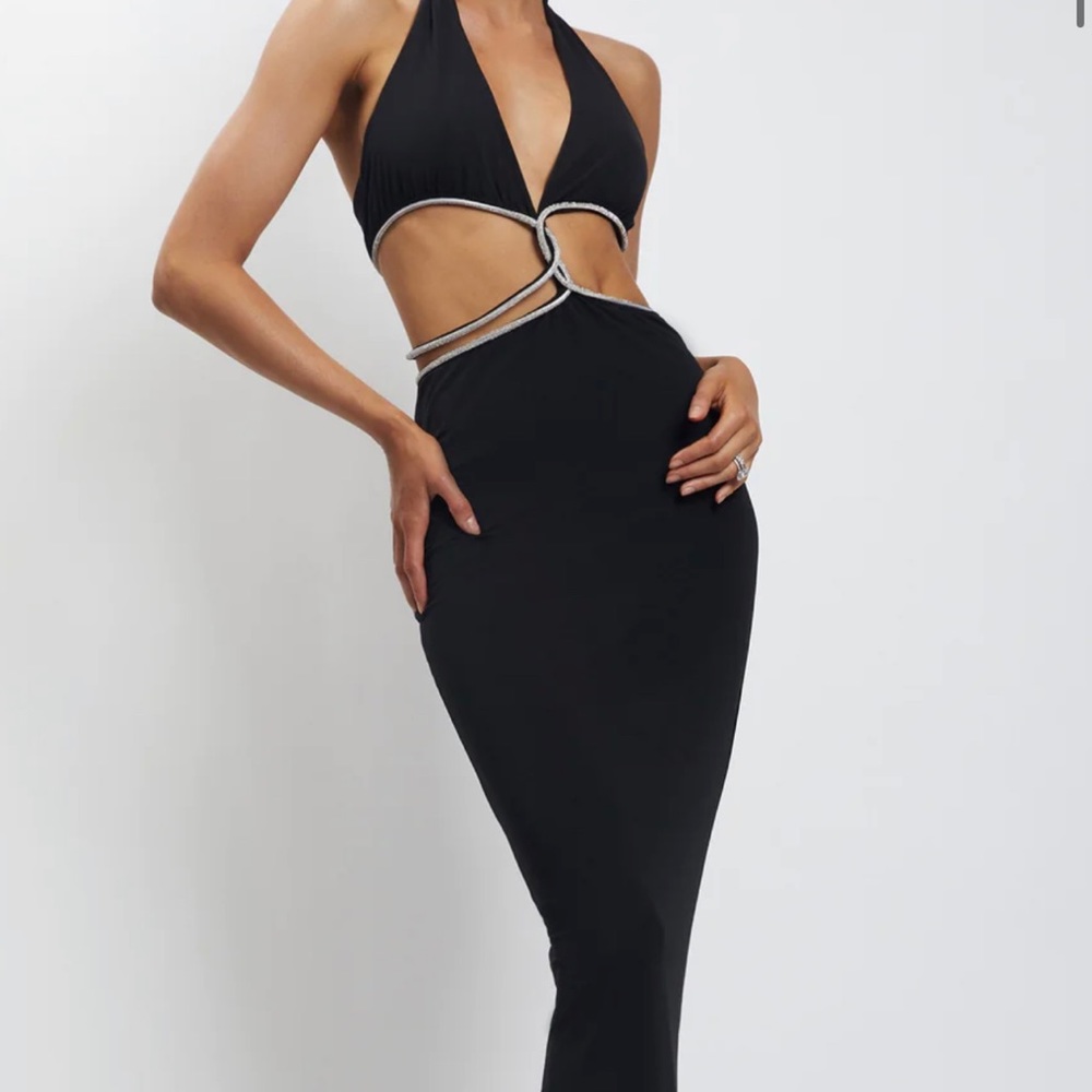 Nicha Diamante Cut Out Maxi Dress